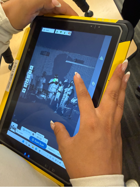 Point-cloud results are reviewed and measured in Trimble Perspective while still in the field.