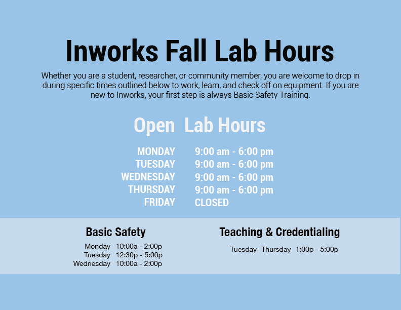 Summer 22 Inworks lab hours